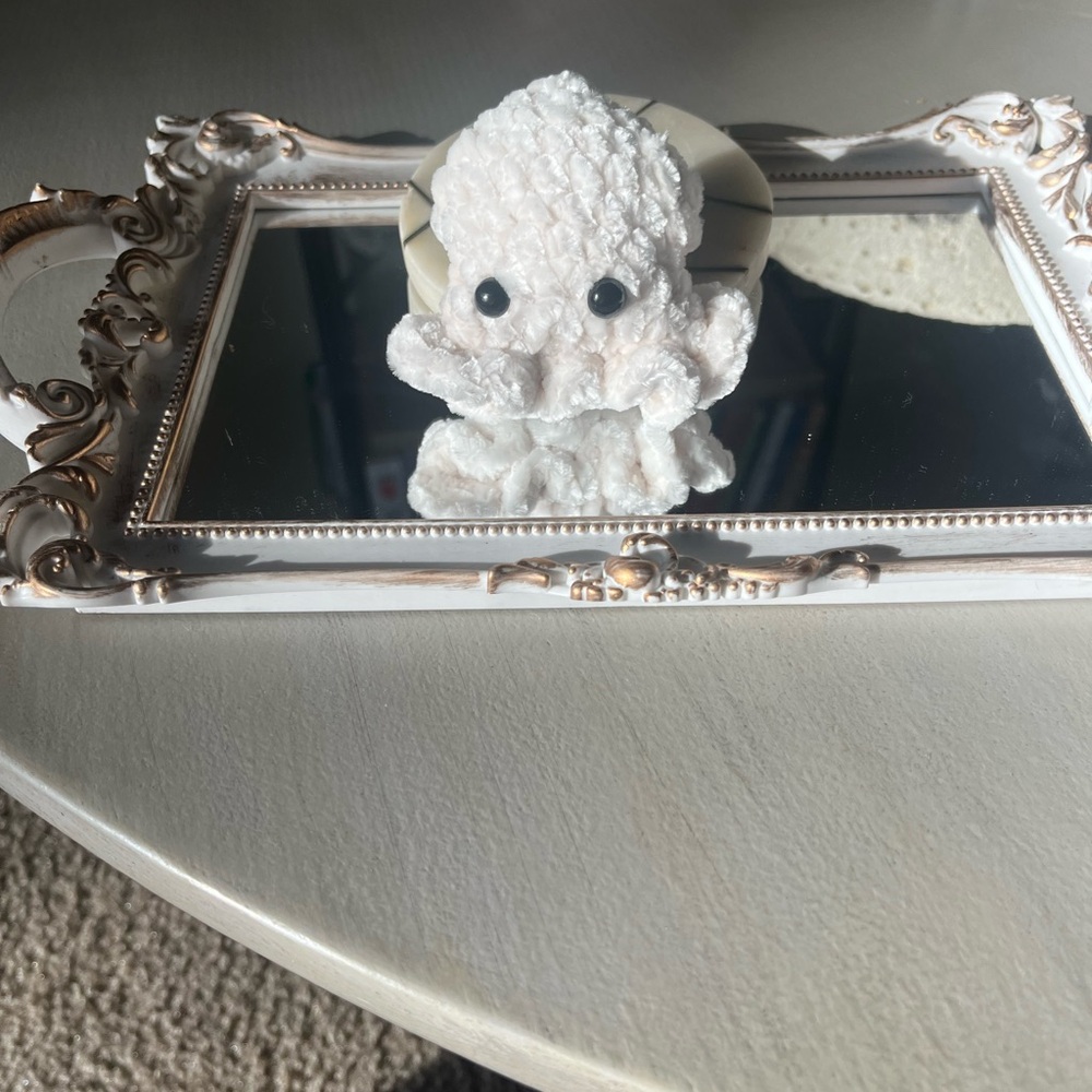 Crochet squid keychain